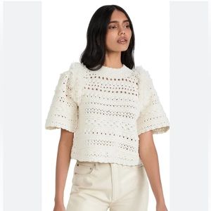 Sea New York White Crochet Sweater